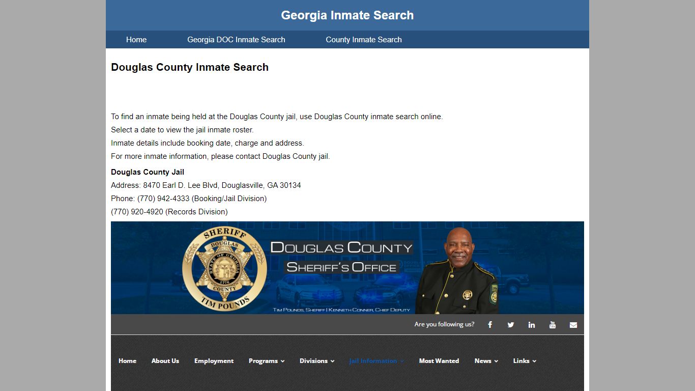 Douglas County Jail Inmate Search